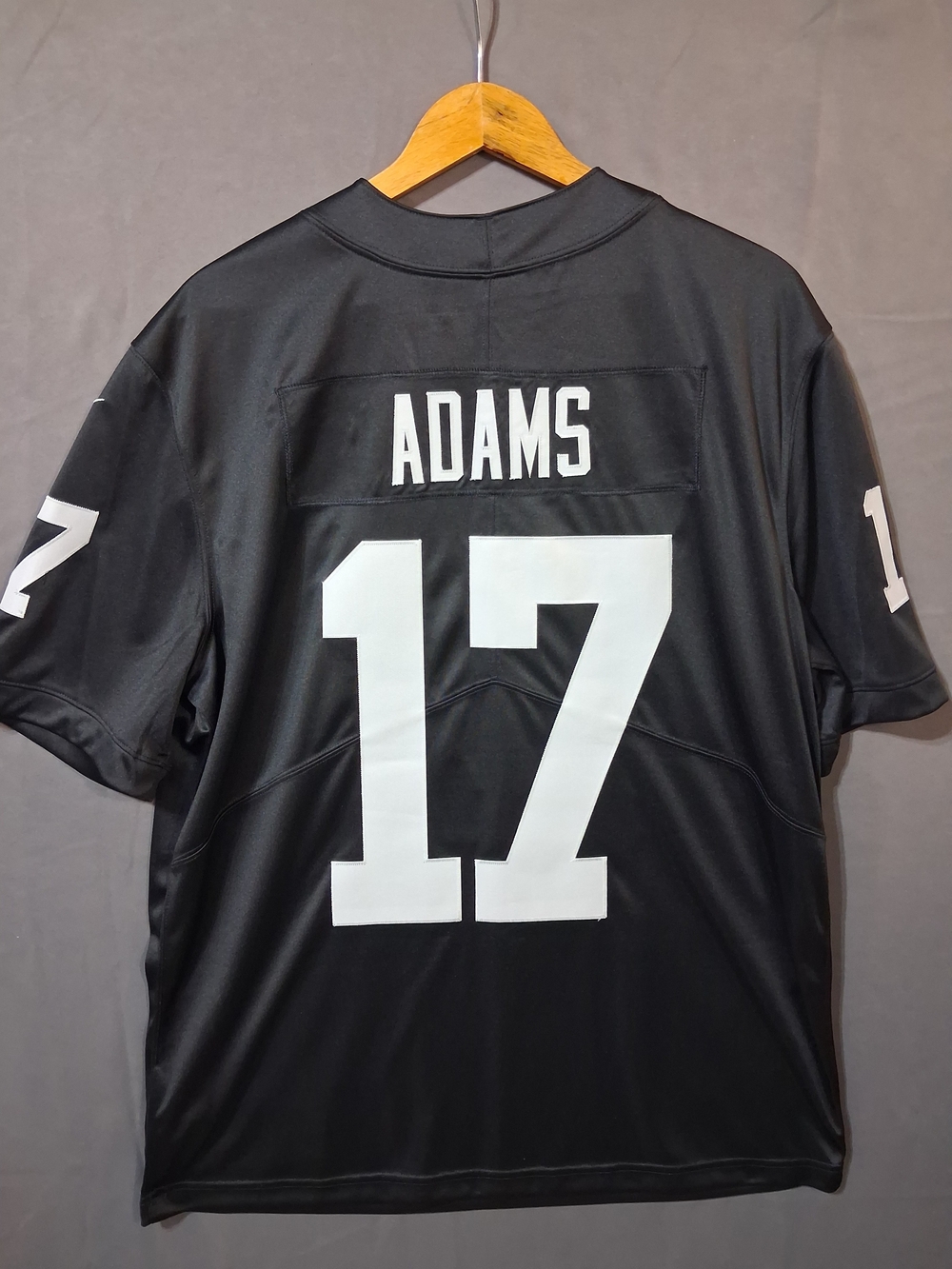 NFL Adams #17 Black and White Men's Football Jersey